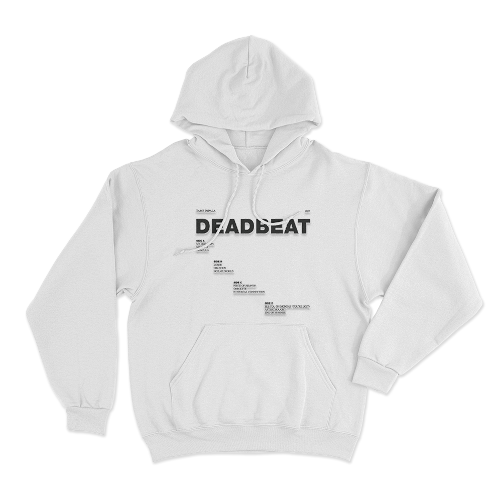 Deadbeat Tracklist Unisex Hoodie White Deadbeat Tracklist Unisex Hoodie White