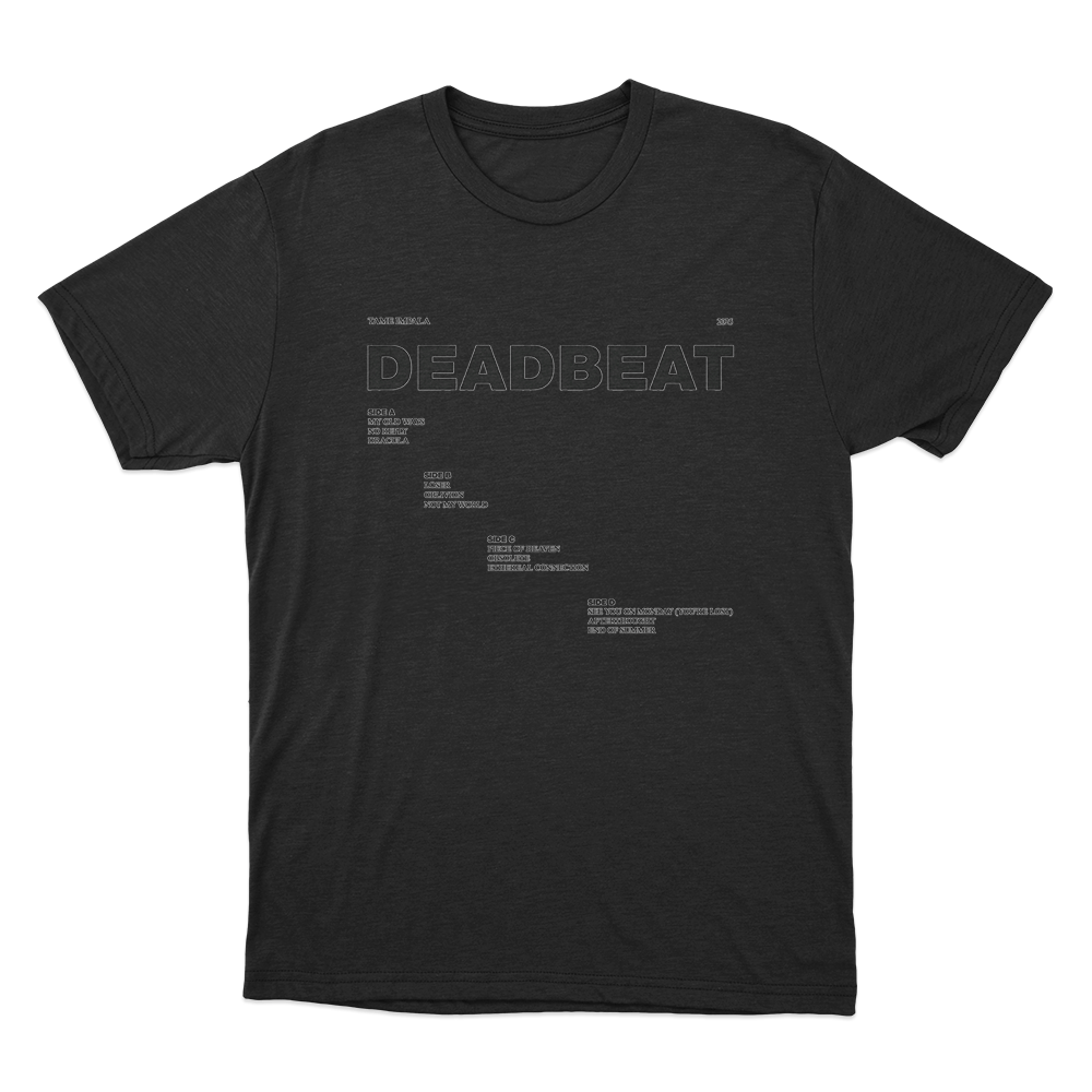 Deadbeat Tracklist Unisex T Shirt Black Deadbeat Tracklist Unisex T Shirt Black