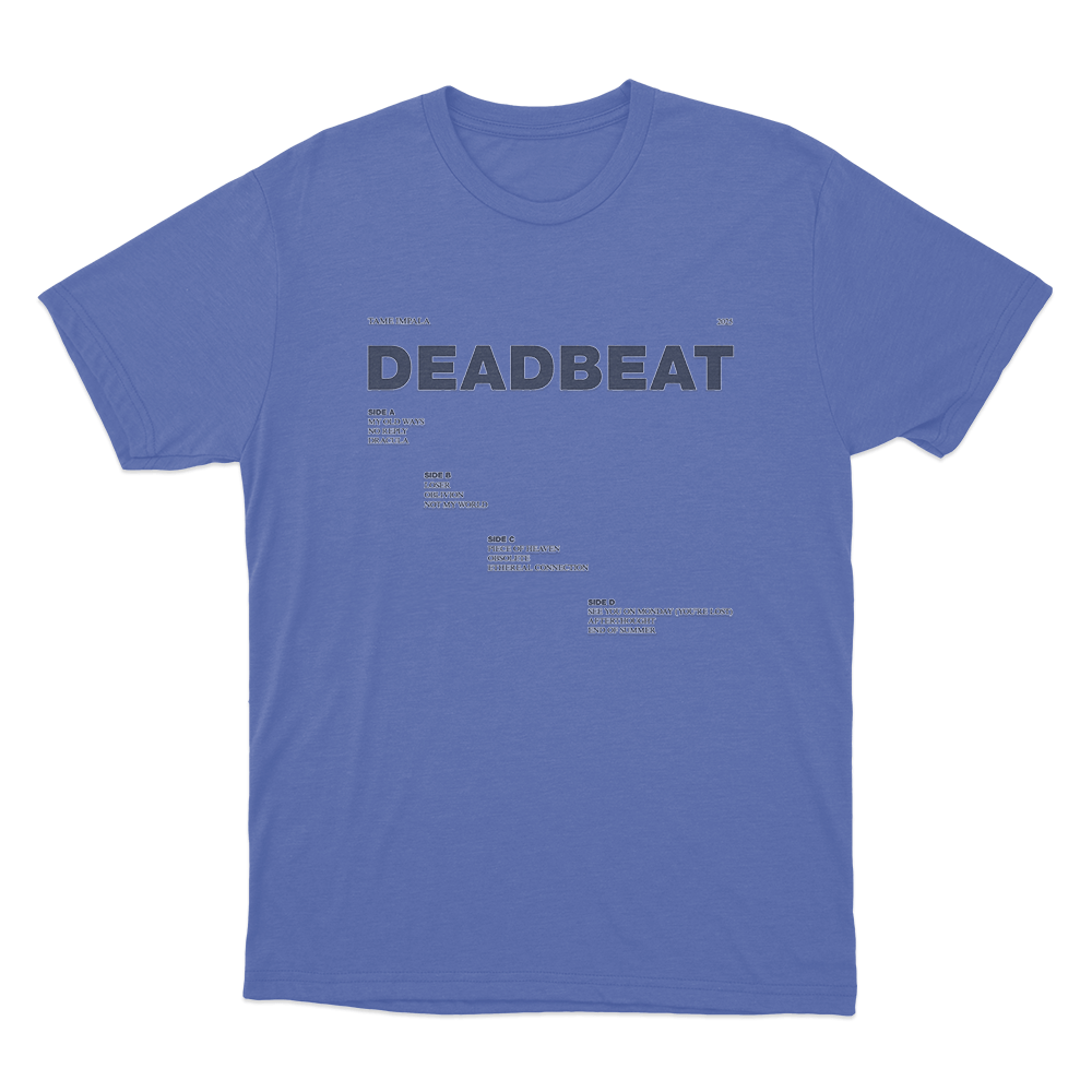 Deadbeat Tracklist Unisex T Shirt Blue Deadbeat Tracklist Unisex T Shirt Blue