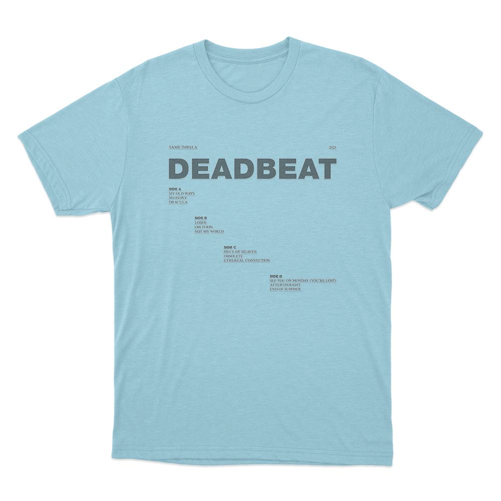 Deadbeat Tracklist Unisex T Shirt Sky Blue Deadbeat Tracklist Unisex T Shirt Sky Blue