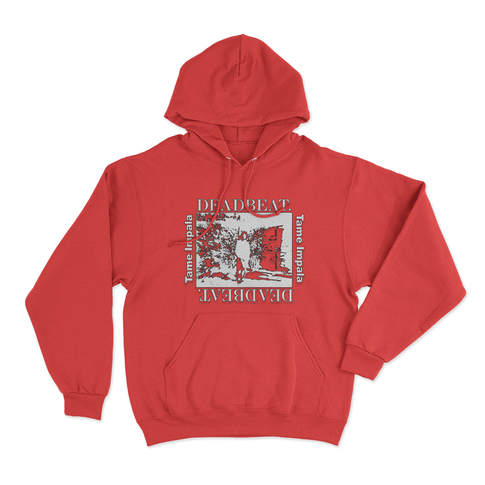 Deadbeat Washed Photo Unisex Hoodie Red Deadbeat Washed Photo Unisex Hoodie Red