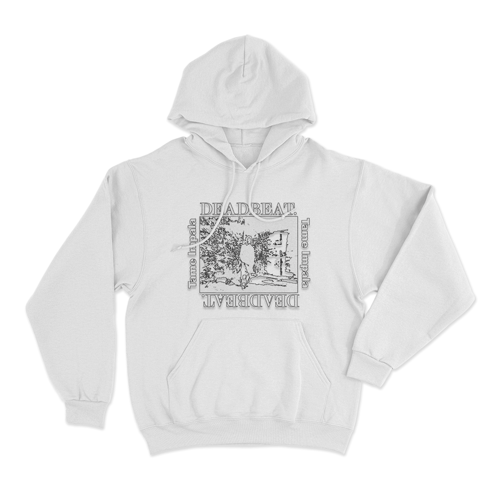 Deadbeat Washed Photo Unisex Hoodie White Deadbeat Washed Photo Unisex Hoodie White